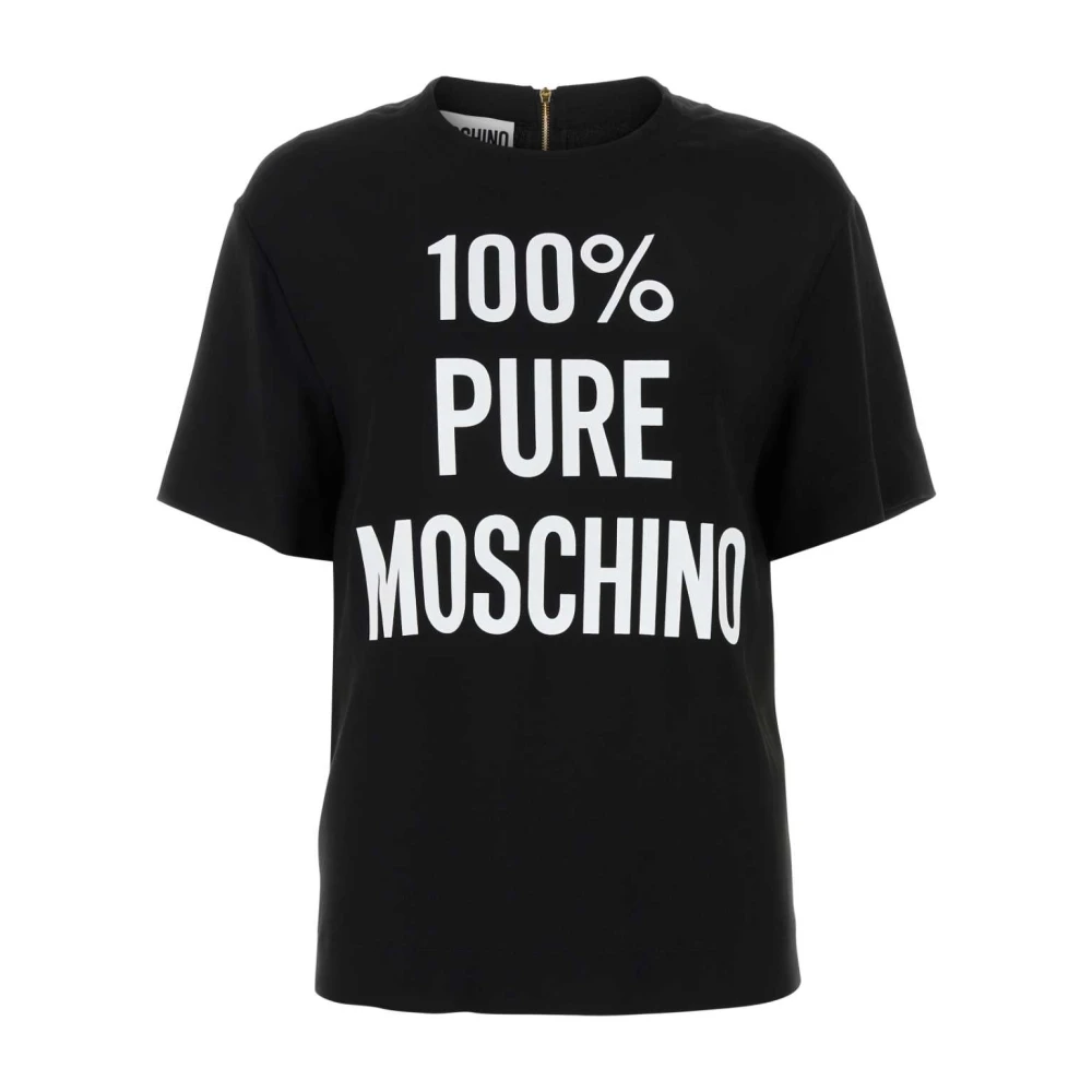 Moschino Zwarte crepe T-shirt Stijlvol en veelzijdig Black Dames
