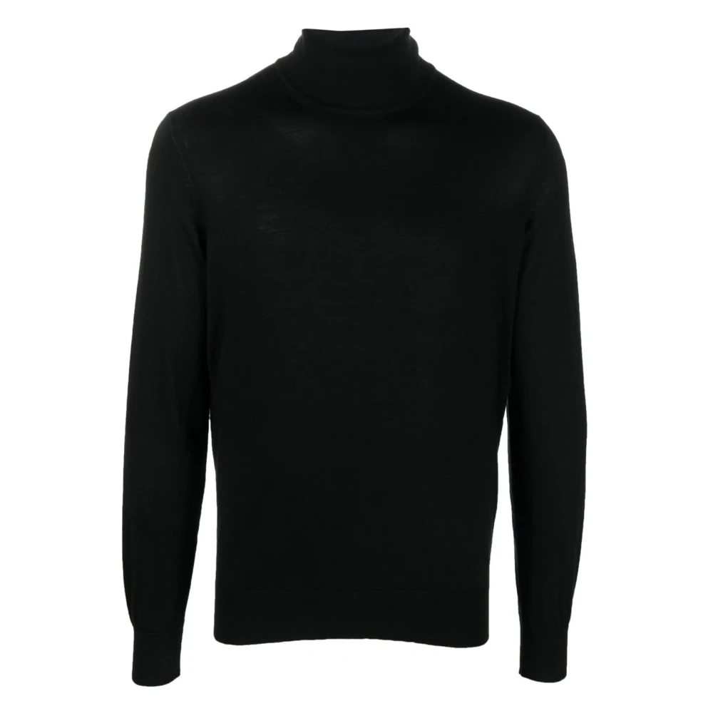 Zegna Men's Black Luxury Cashmere Silk Rollneck Sweater