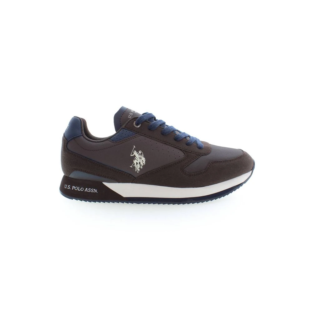 U.s. Polo Assn. Men's Brown Polyester Sneaker With Contrasting Details