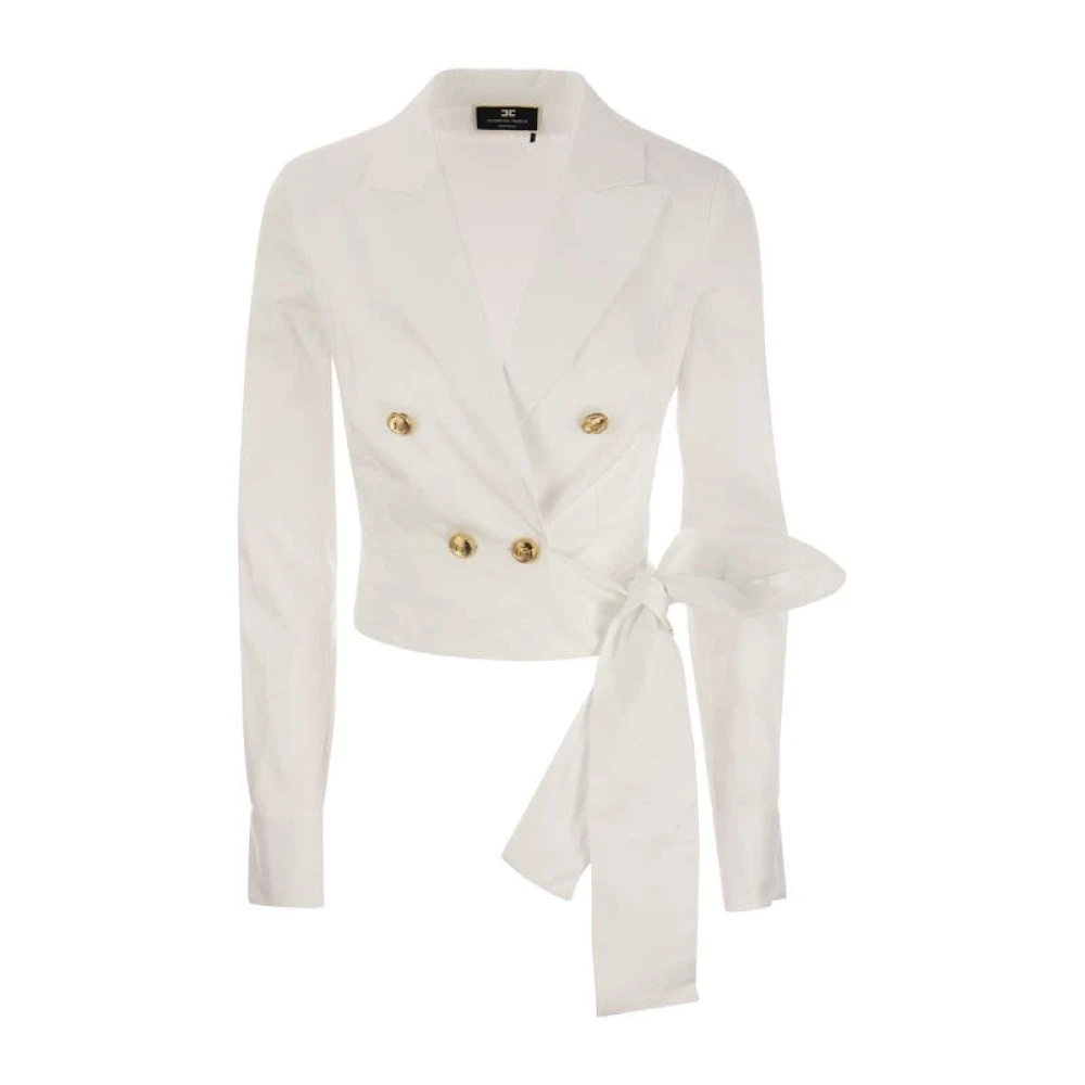 Elisabetta Franchi Katoenen shirt met ceintuur White Dames