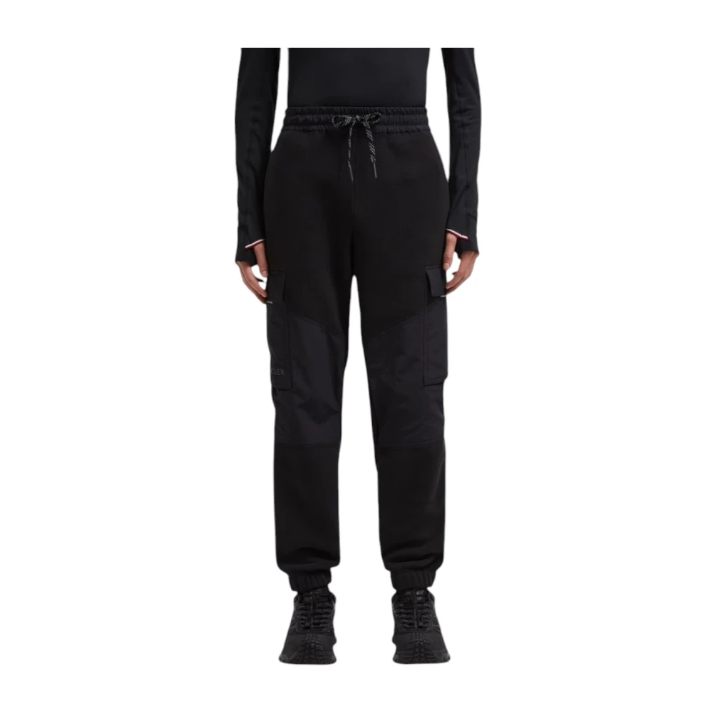 Moncler Fluwelen Fleece Trainingsbroek Zwart Black Heren