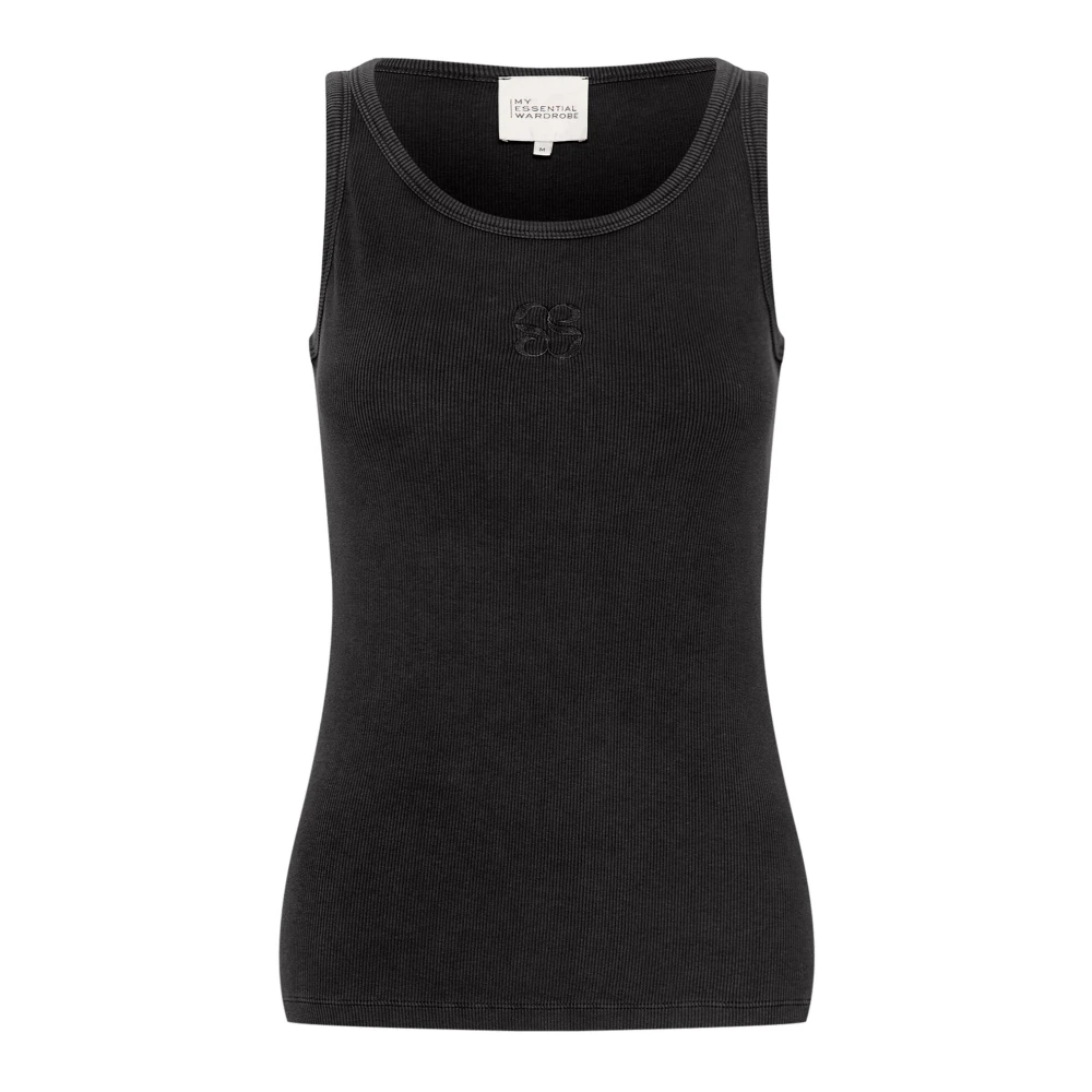 My Essential Wardrobe Zwarte Top & T-Shirts Mandymw Stijl Black Dames