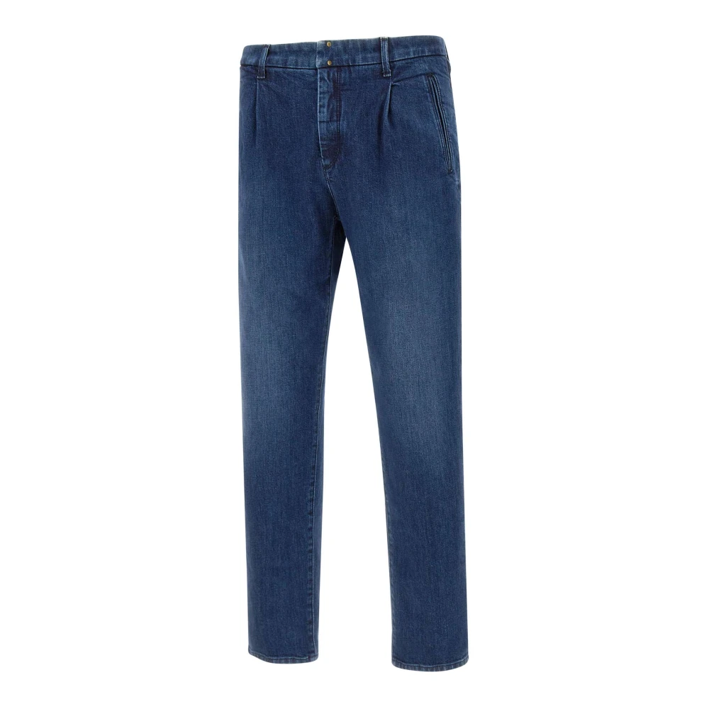 Incotex Blauwe Stretch Denim Jeans Blue Heren