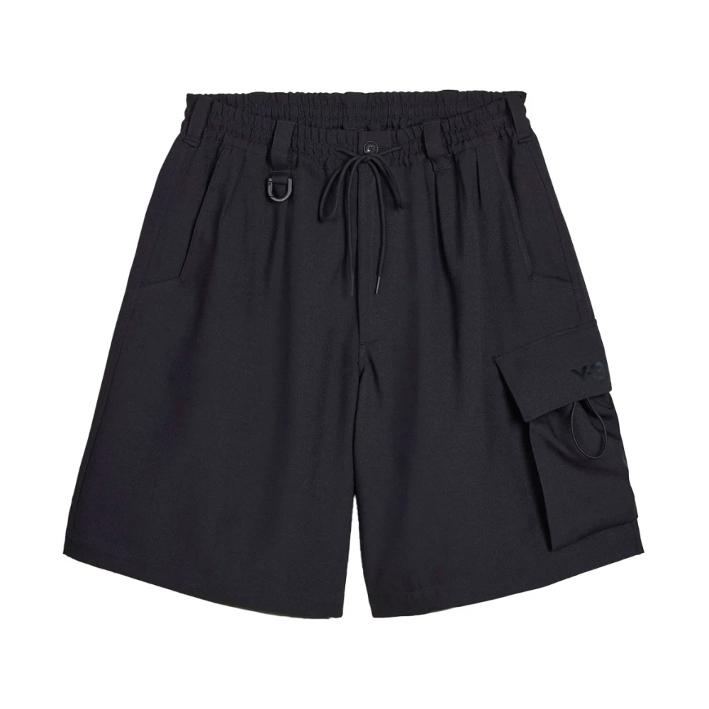 Y-3 Men's Black Short Cargo Sport Uniform - Casual Shorts - S - Shorts