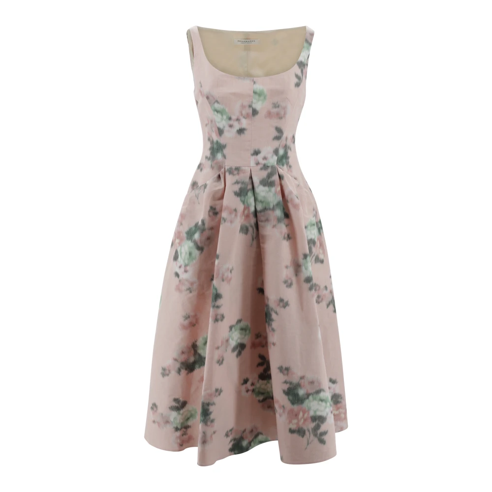 Philosophy di Lorenzo Serafini Jurk met Ruches en Wijde Rok Multicolor Dames