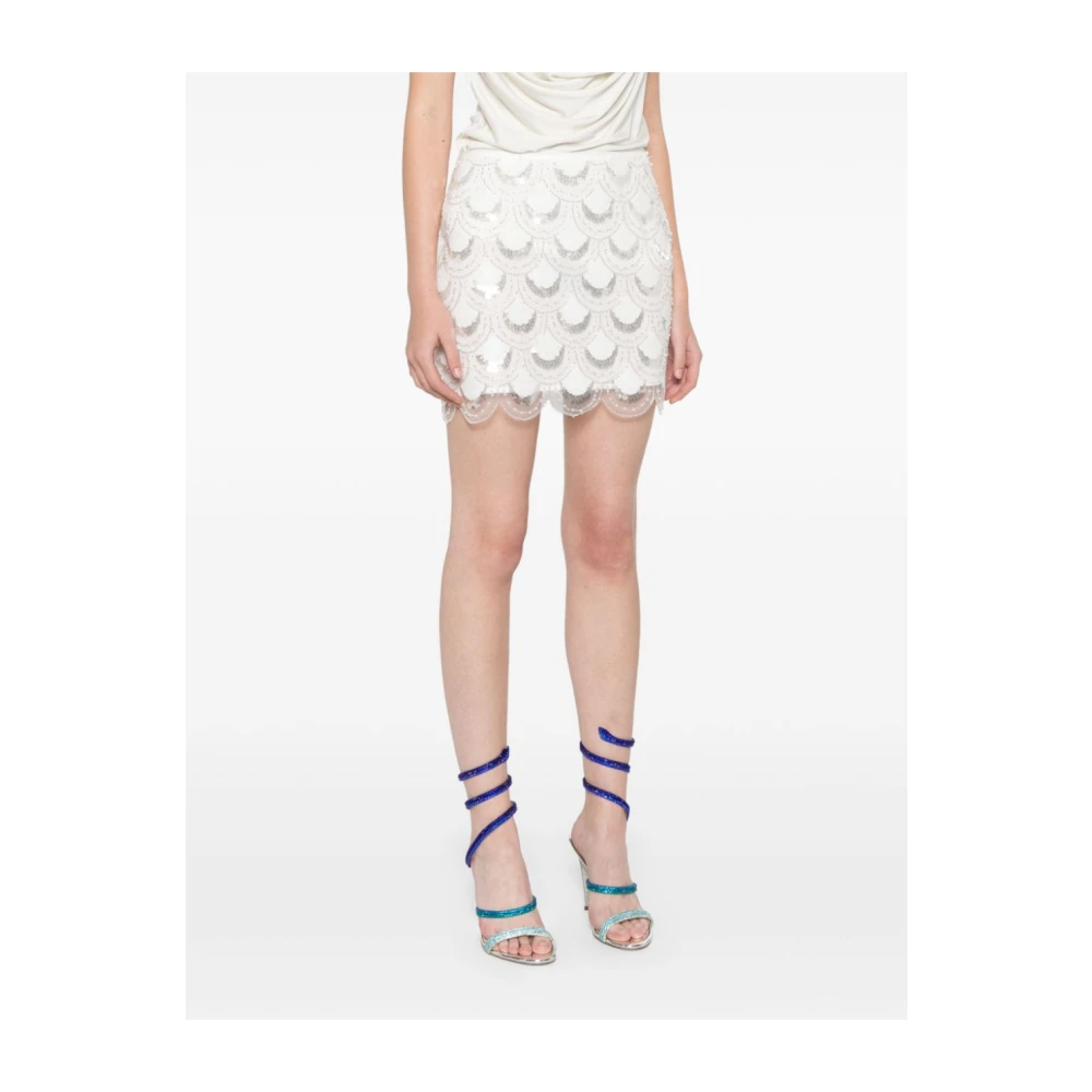 Rotate Birger Christensen Sequins Mini Rok Sugar Swizzle White Dames