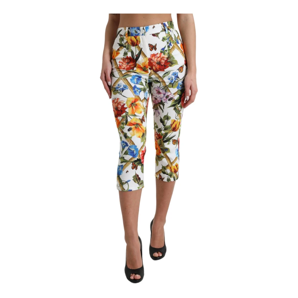 Dolce & Gabbana Women's Floral High Waist Cropped Pants
