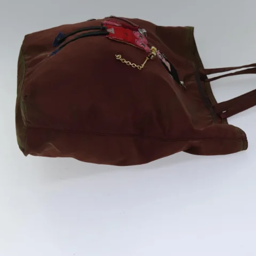 Prada Vintage Pre-owned Nylon handbags Brown Dames