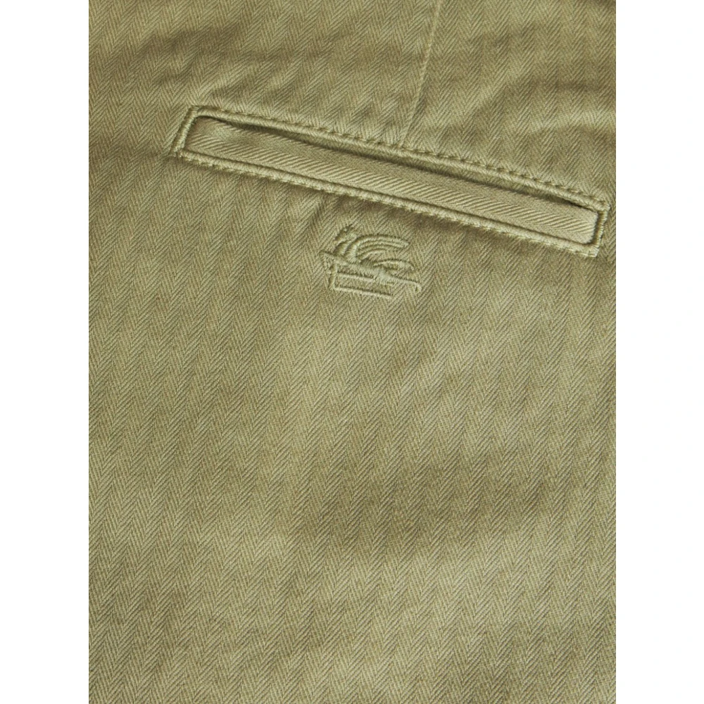 ETRO Khaki Chevron Broek Green Dames