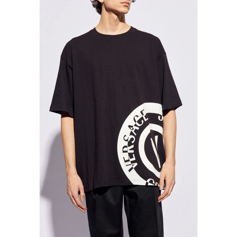 Versace Jeans Couture T-shirt met logo Black Heren