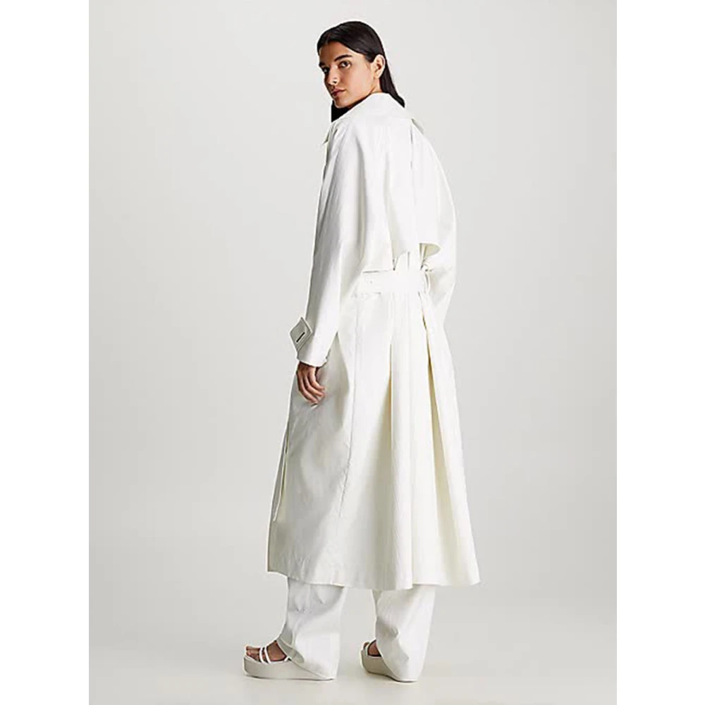 Calvin Klein Belted Coats White Dames