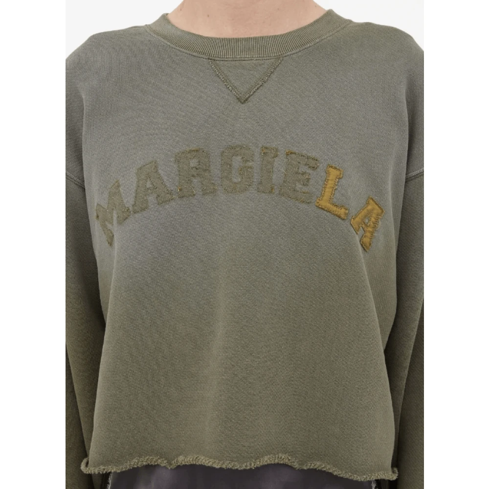 Maison Margiela Retro Logo Patch Sweatshirt Green Dames