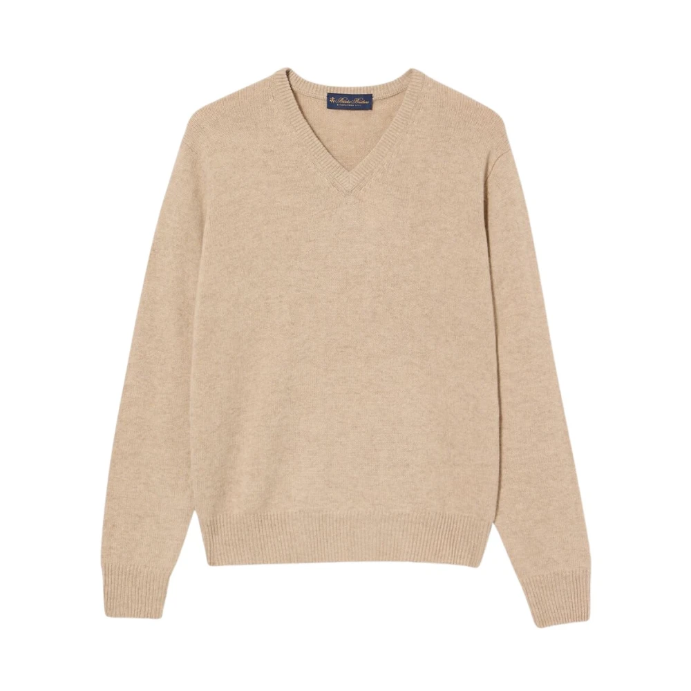 Brooks Brothers Wol-Kasjmier V-hals trui Beige Heren