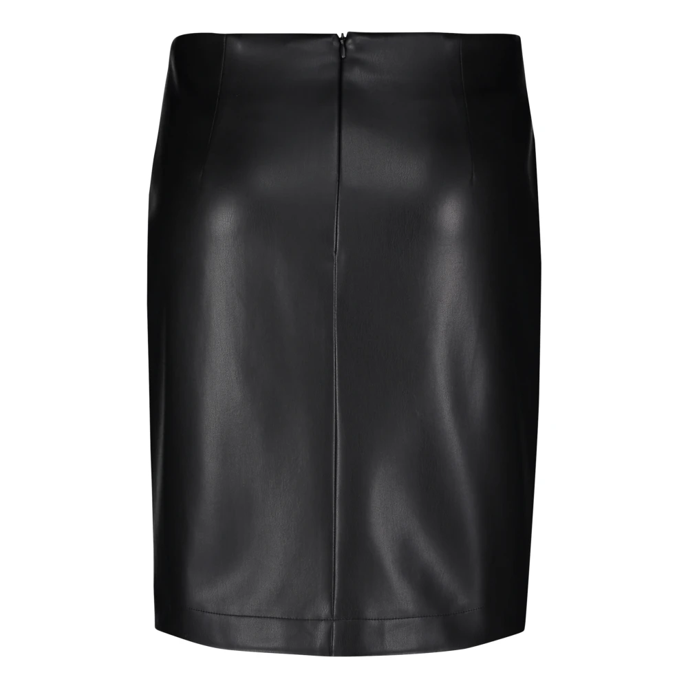 Betty & Co Rok van imitatieleer in effen kleur Black Dames
