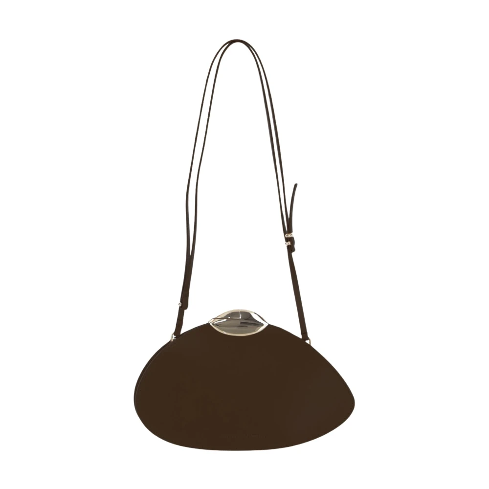 Benedetta Bruzziches Women's Brown Leather Bag With Top Handle, Magnetic Closure