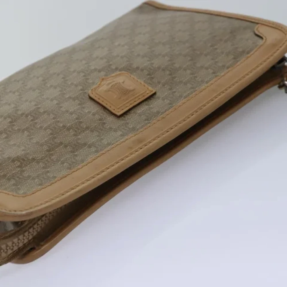 Celine Vintage Pre-owned Canvas clutches Beige Dames