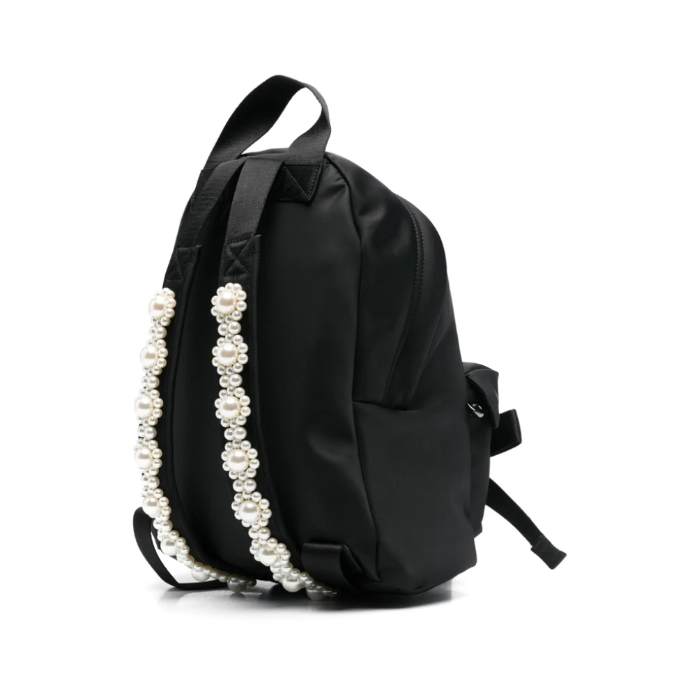 Simone Rocha Zwarte rugzak met bovenritssluiting Black Dames