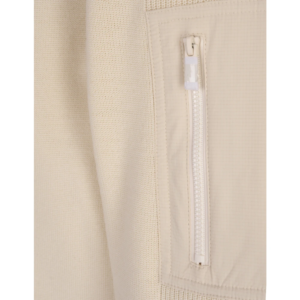 Hugo Boss Witte trui met ronde hals en zak White Heren