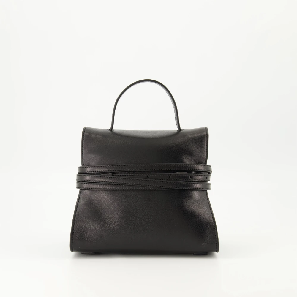 Moschino Chique Zwarte Leren Tie Me Tas Black Dames