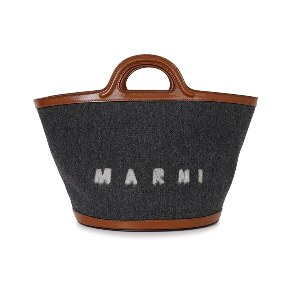 Marni Vrouw Grijs Tassen Dames, One Size, Bruine Schoudertas