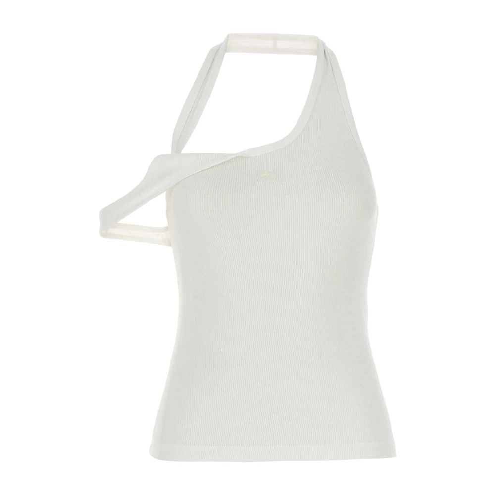 Courrèges Stretch Katoenen Tanktop White Dames