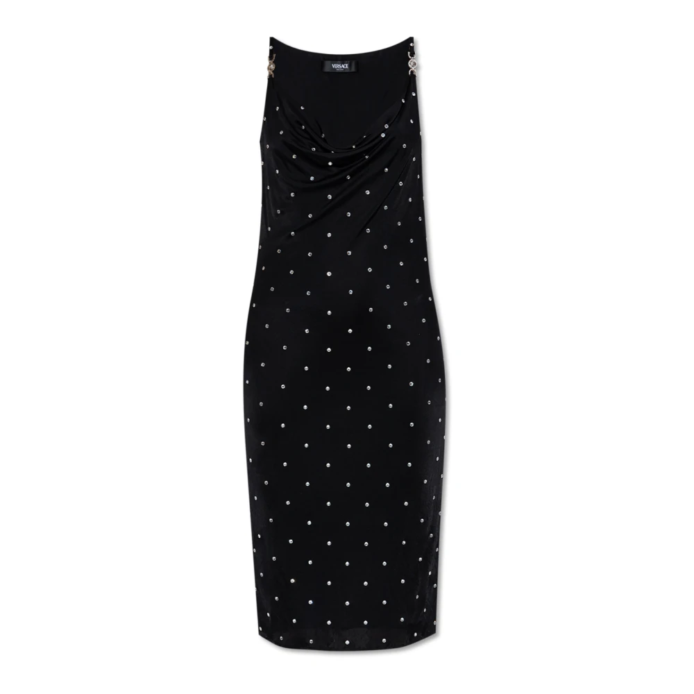Versace Jurk met decoratieve afwerking Black Dames