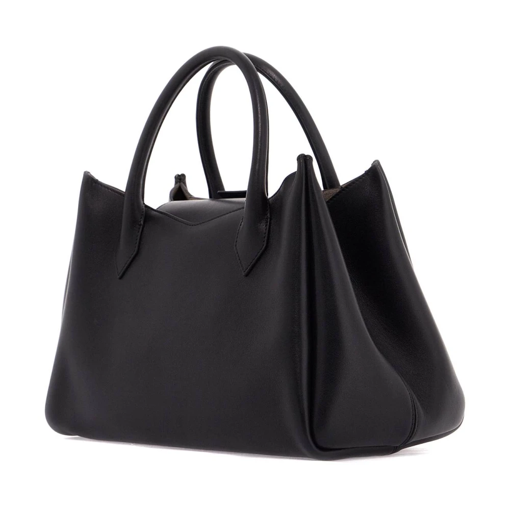 Lanvin Octave Handtas met Gouden Logo Black Dames