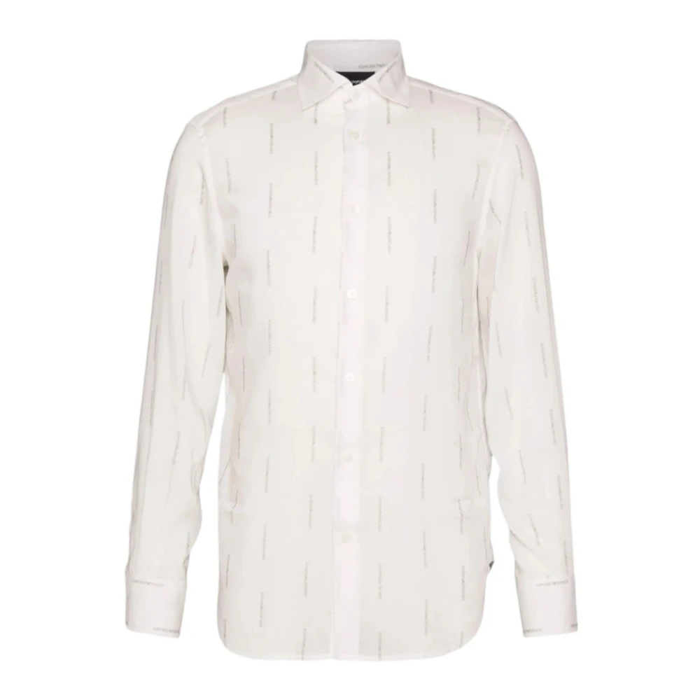 Emporio Armani Herren Weiß Shirts, Sgröße: