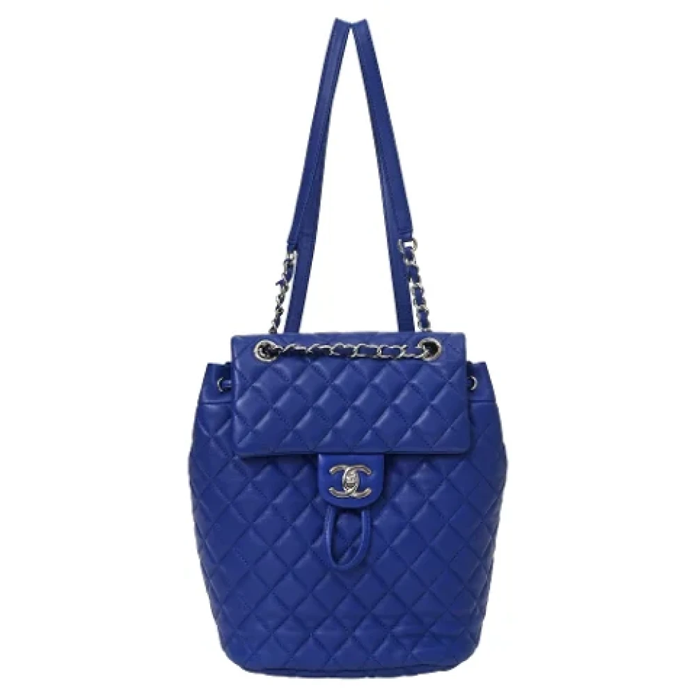 Chanel Vintage Pre-owned Leather chanel-bags Blue Dames