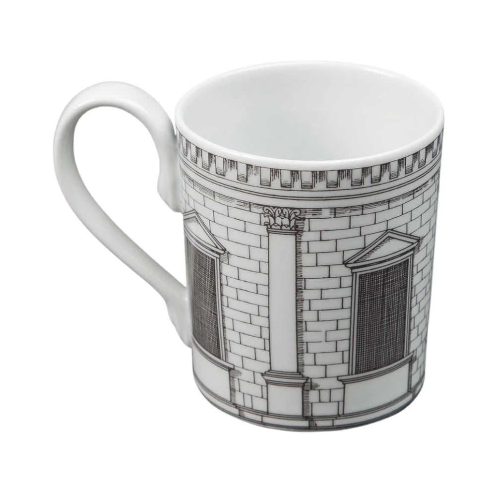 Fornasetti Architectonische Decoratie Porseleinen Kop White Dames