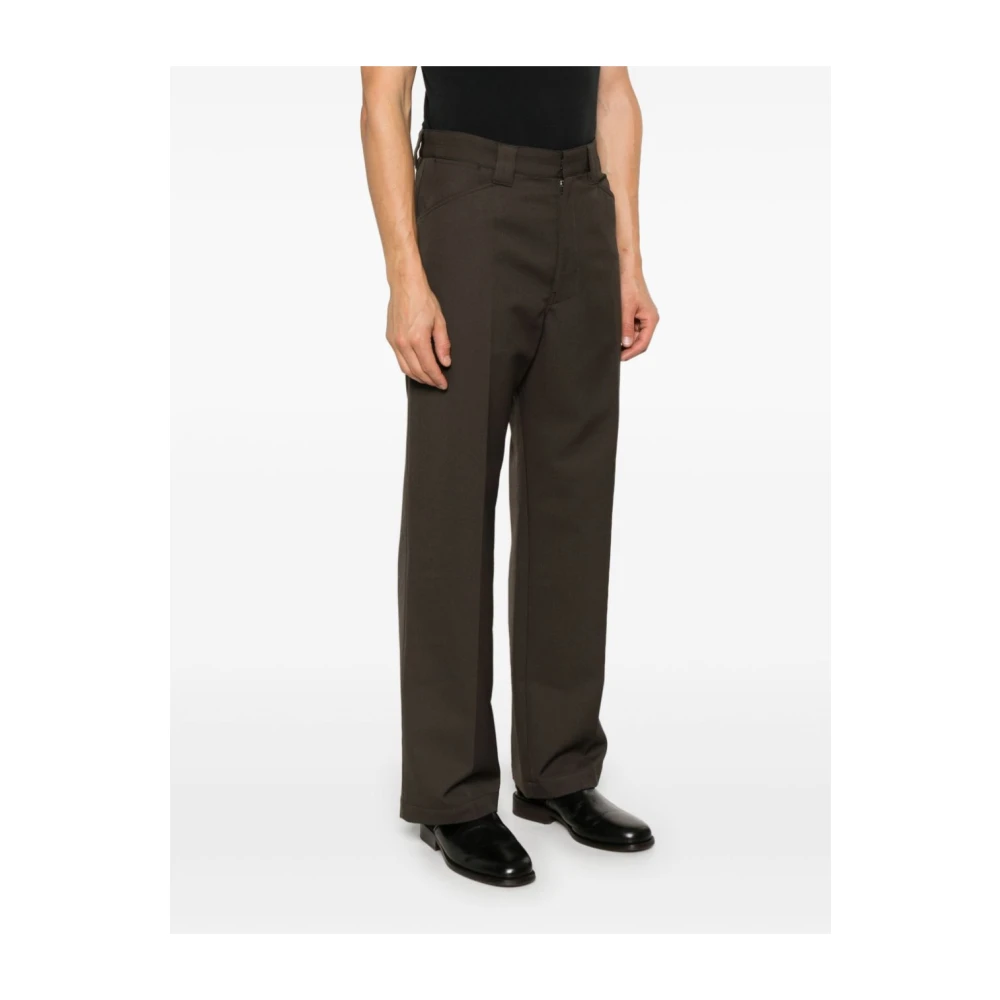 Lemaire Donkerbruine Straight Pants Brown Heren