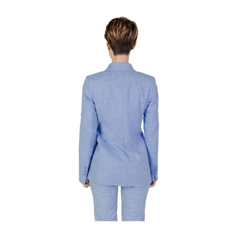Sandro Ferrone Elegante Blazer met Elastaan Blue Dames