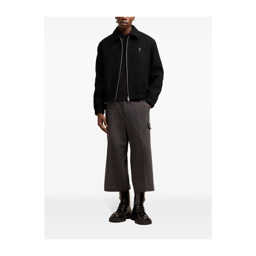 Ami Paris Hart Wol Jack Rits Voorkant Black Heren