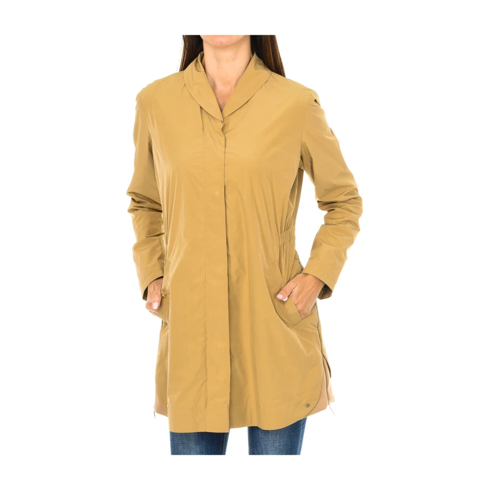 Armani Jeans Damen Braun E Jacke Mit Revers, Knöpfen Und Reißverschluss