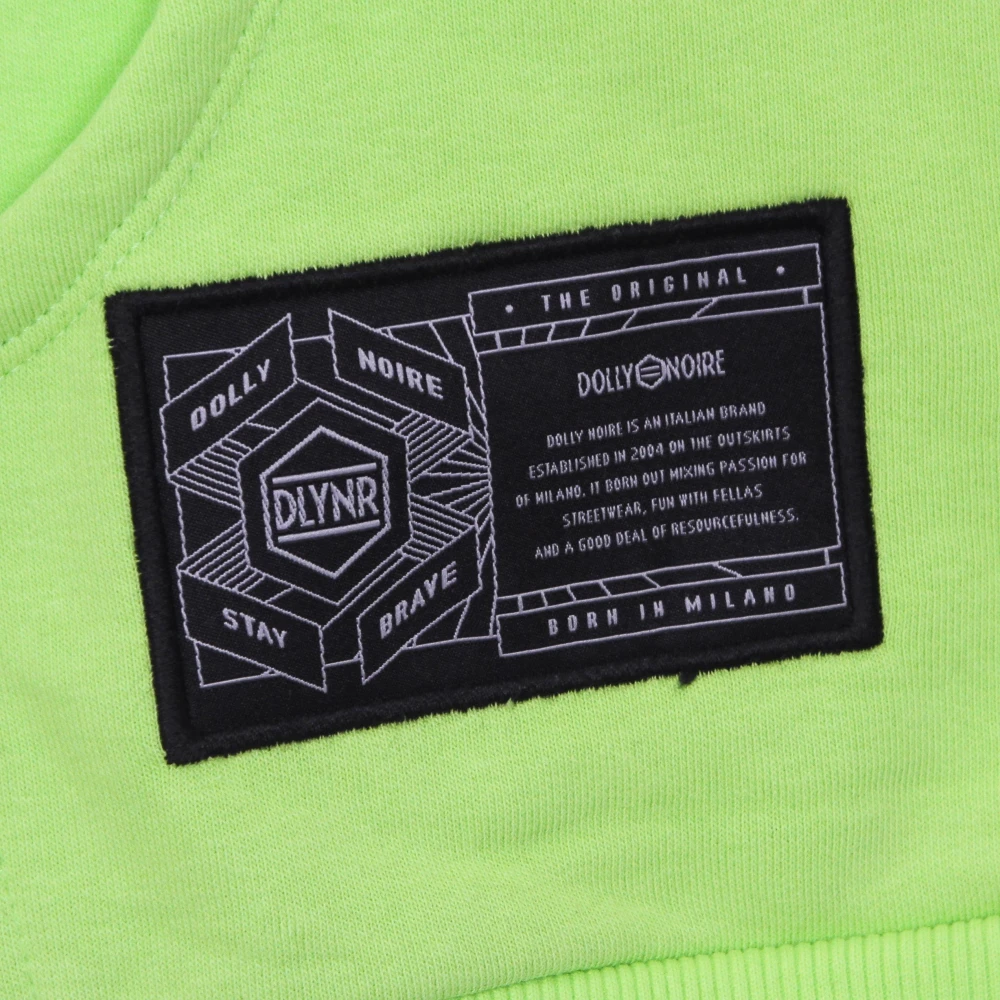 Dolly Noire Logo Hoodie Geel Zwart Green Heren
