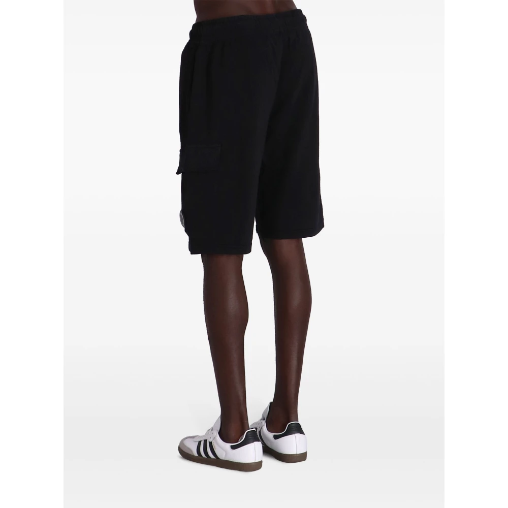 C.P. Company Zwarte Fleece Cargo Shorts Black Heren