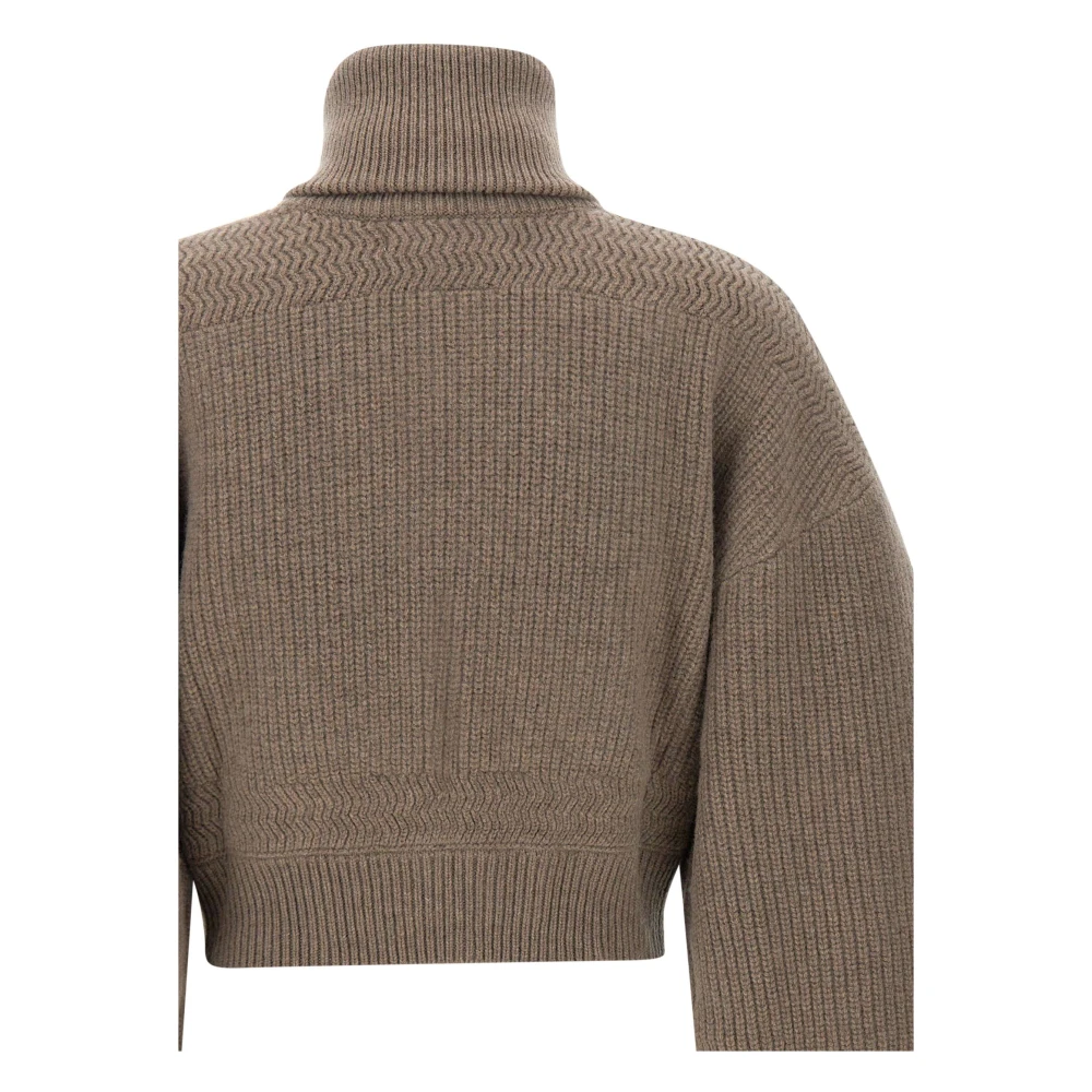 Remain Birger Christensen Bruine Gebreide Bomberjack Sweater Brown Dames