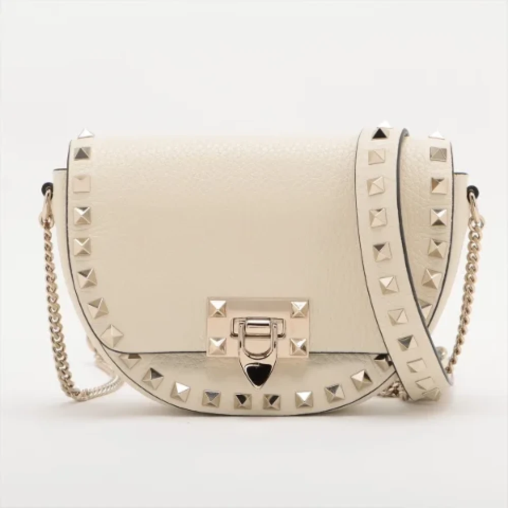 Valentino Vintage Pre-owned Leather handbags Beige Dames