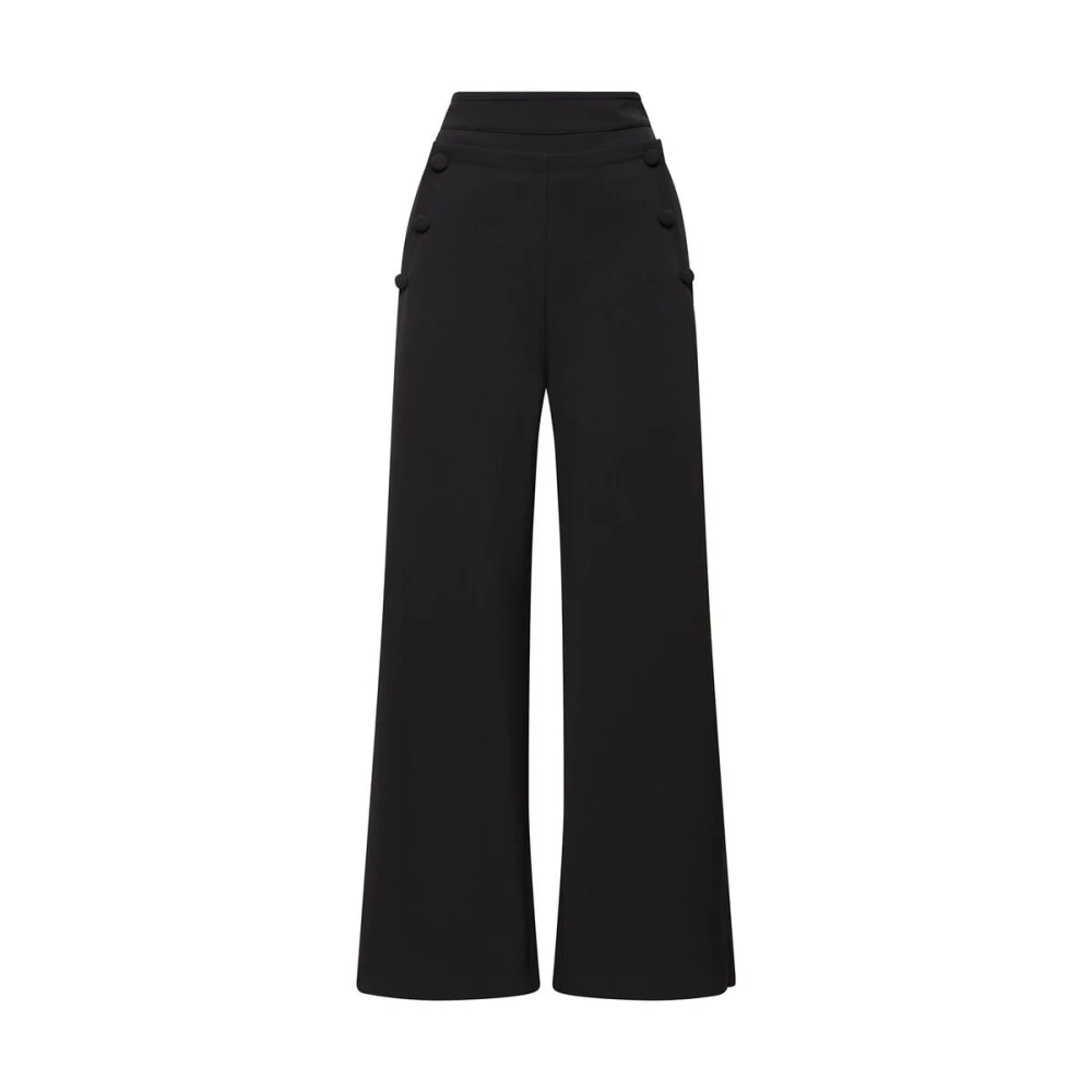 Maliparmi Women's Black Wide Trousers, 2XS, Cady Trousers
