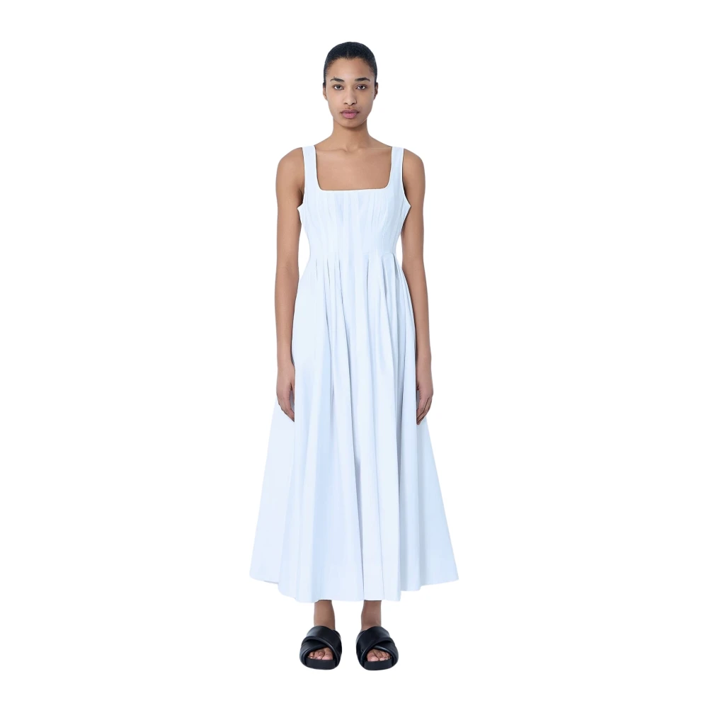 Sportmax Women's White Midi Dresses, M, Square Neck Sleeveless Dress