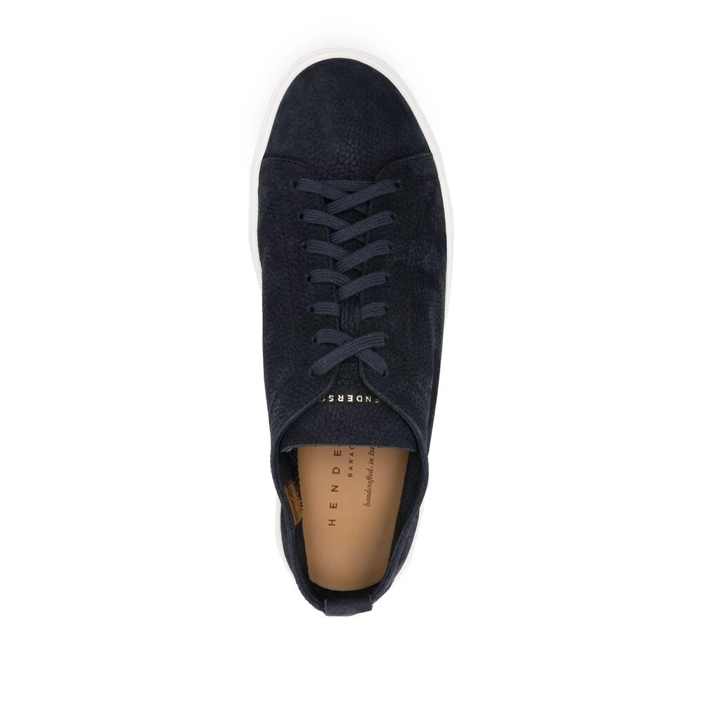 Henderson Baracco Marineblauwe Suède Sneaker Paneelontwerp Blue Heren