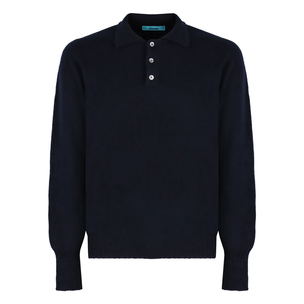 Drumohr Lambswool Crew-Neck Sweater Blue Heren