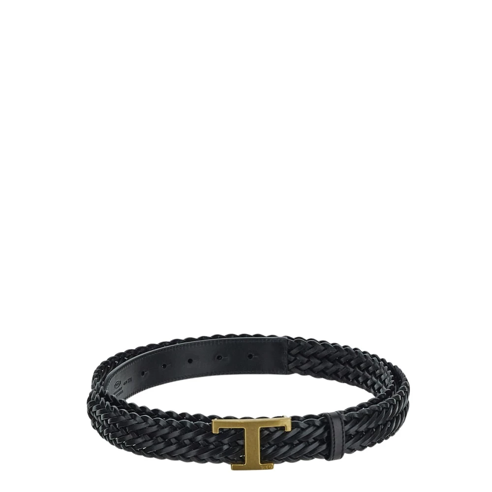 TOD'S Stijlvol Logo Riem voor Mannen Black Heren