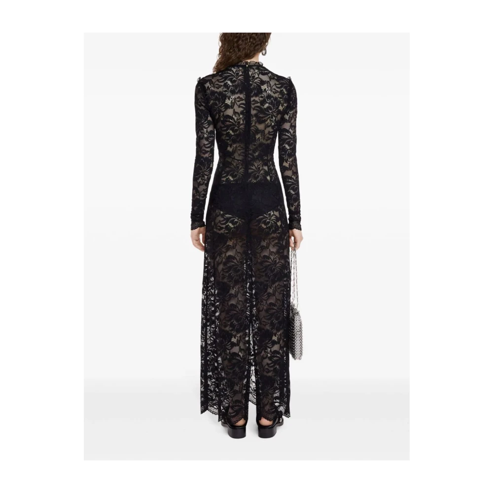 Paco Rabanne Zwarte Lange Jurk Elegante Stijl Black Dames
