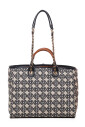 blue-beige-leather-fabric-shoulder-bag