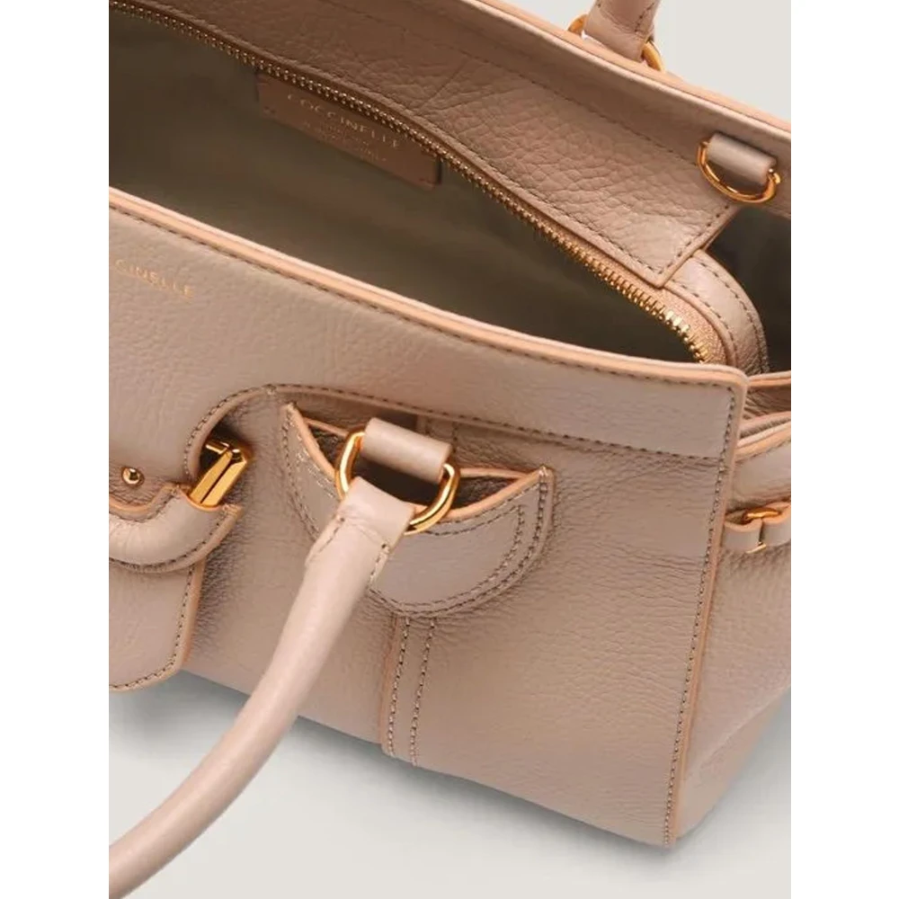 Coccinelle Leren handtas met ritssluiting Beige Dames