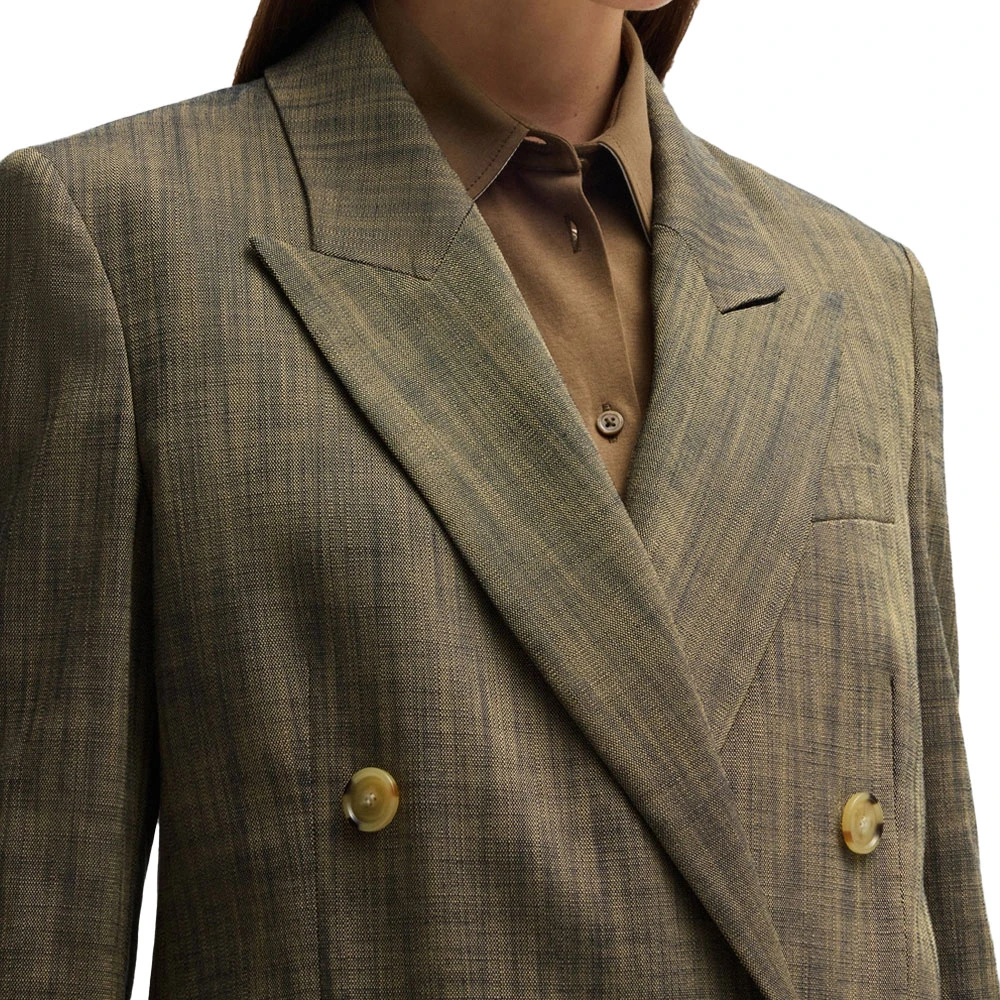 Hugo Boss Groene Melange Sharkskin Tailor Fit Blazer Green Dames
