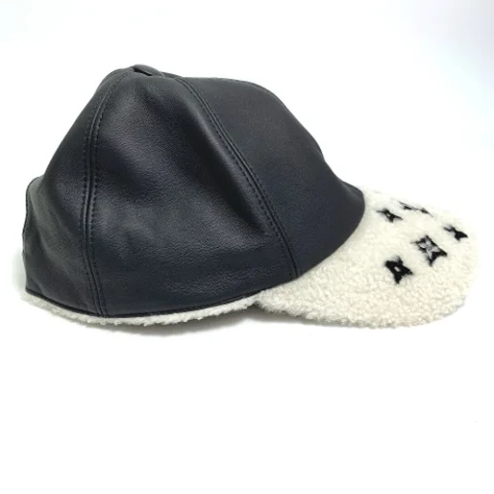 Louis Vuitton Vintage Pre-owned Leather hats Black Dames