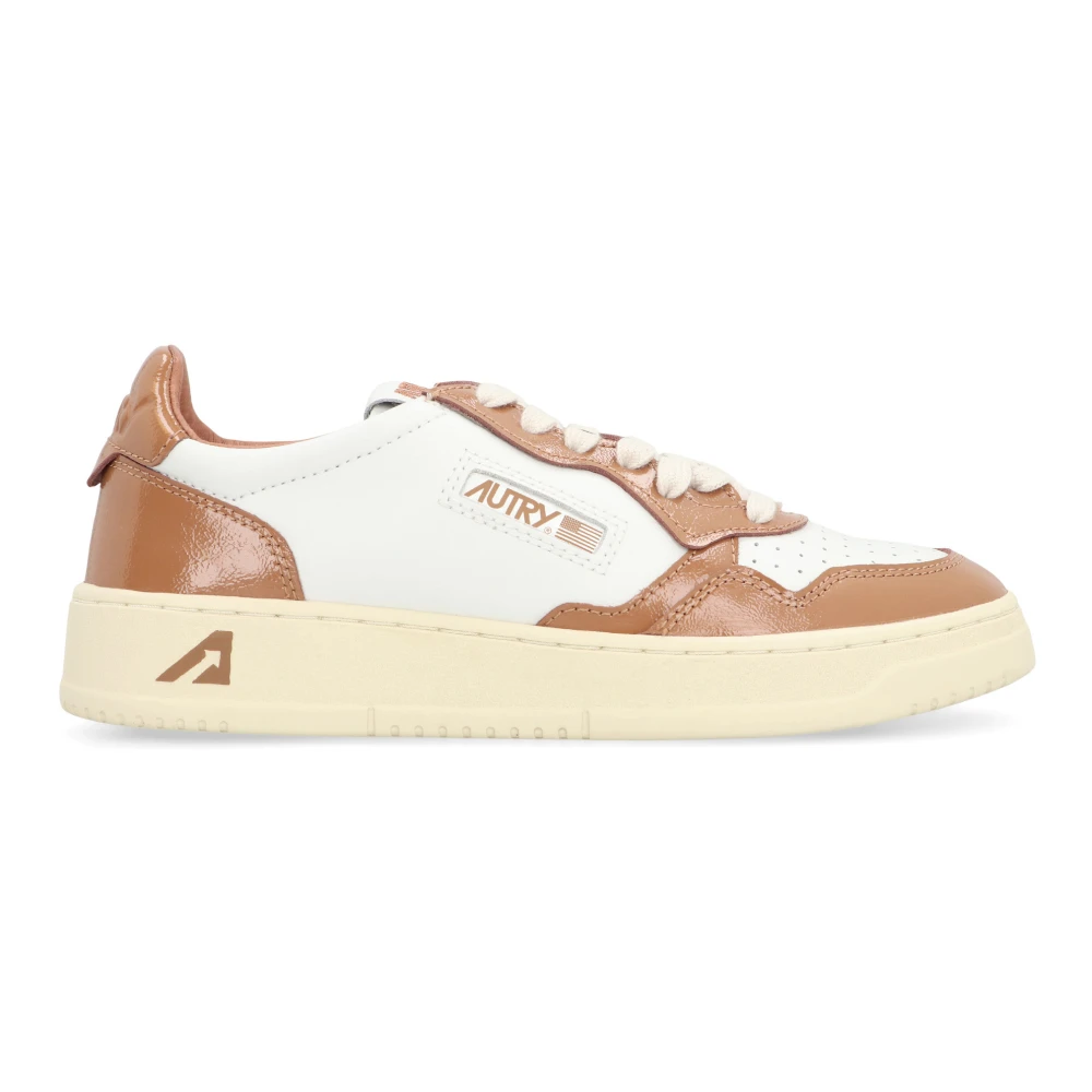 Autry Women's Brown Sneakers,, Leather Low-Top Trainers Size 5 Uk