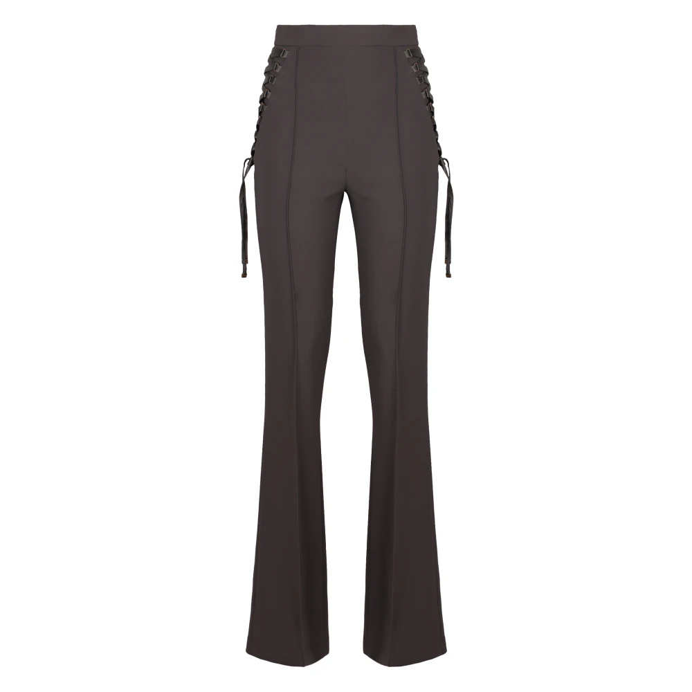 Elisabetta Franchi Gevlochten Crêpe Broek Gray Dames